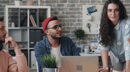 Gen-Z-workers-discussing-a-project